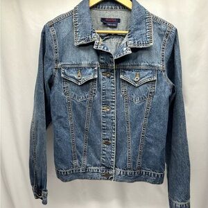 GLORIA Women’s Classic Denim Jacket M Button Closure PREPPY CASUAL